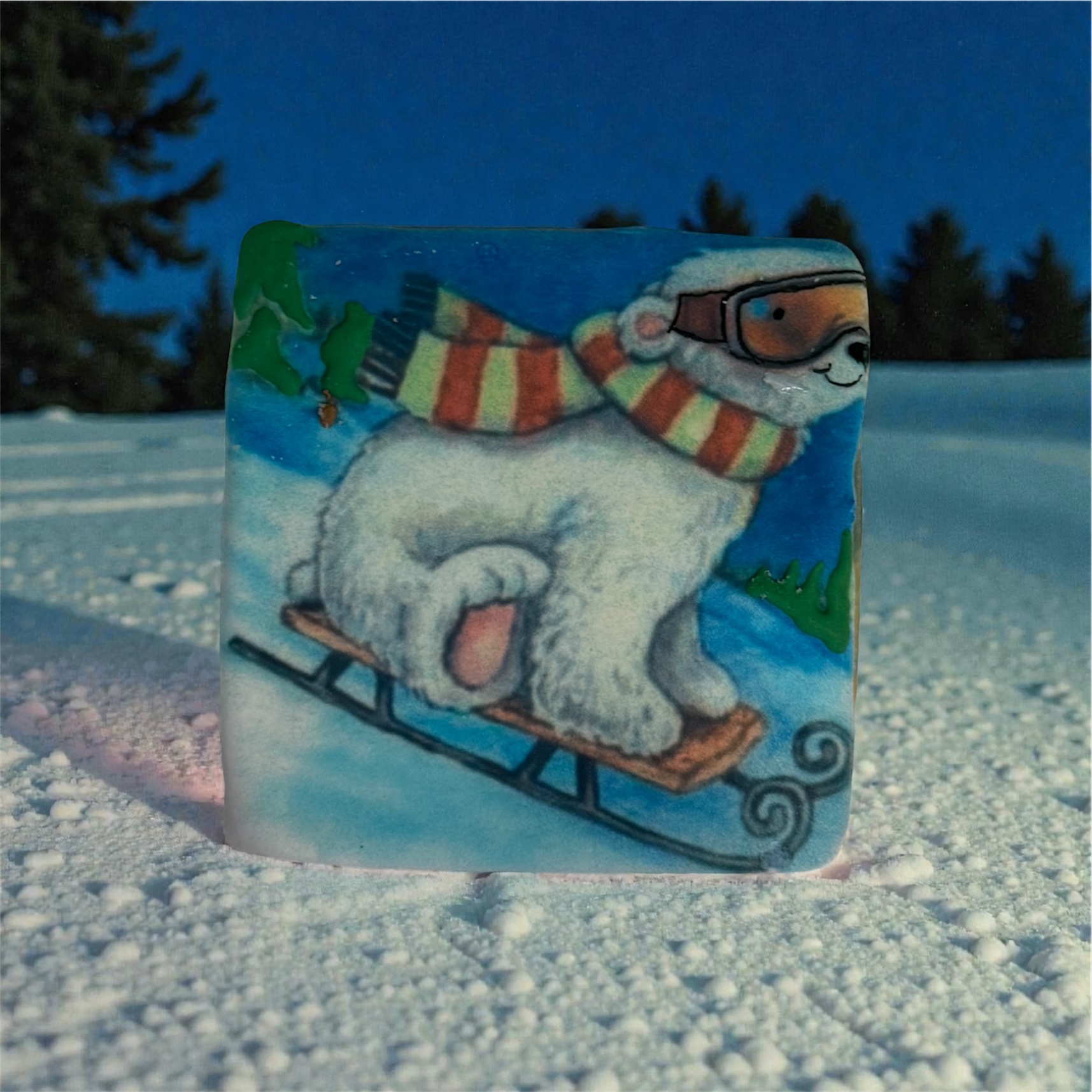 Skiing Bear Background